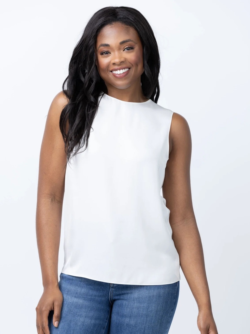 Theory 100% Silk Tank Top in Ivory